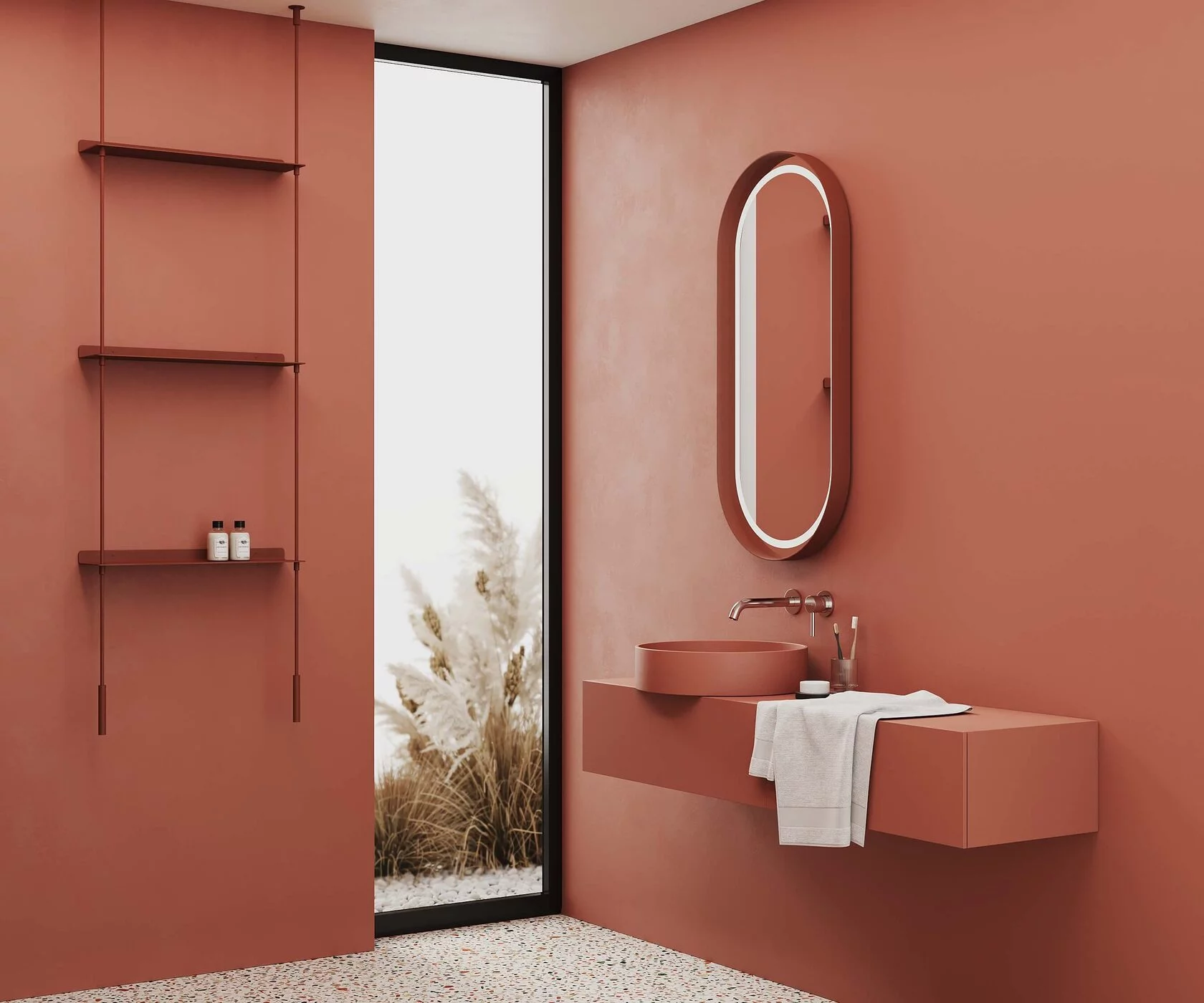 Овальне дзеркало OVALCORNER з підсвічуванням