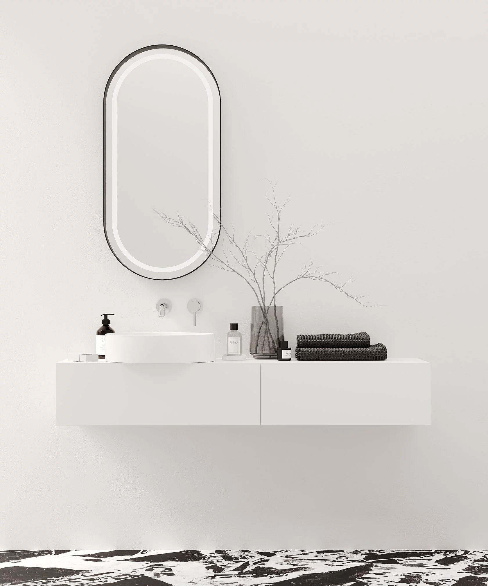 Овальне дзеркало OVALCORNER з підсвічуванням