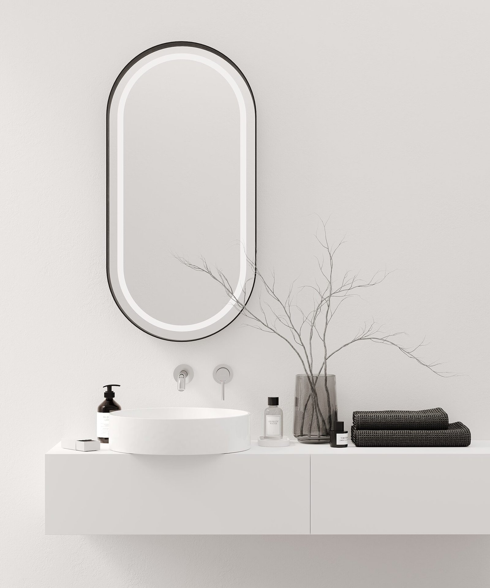 Овальне дзеркало OVALCORNER з підсвічуванням