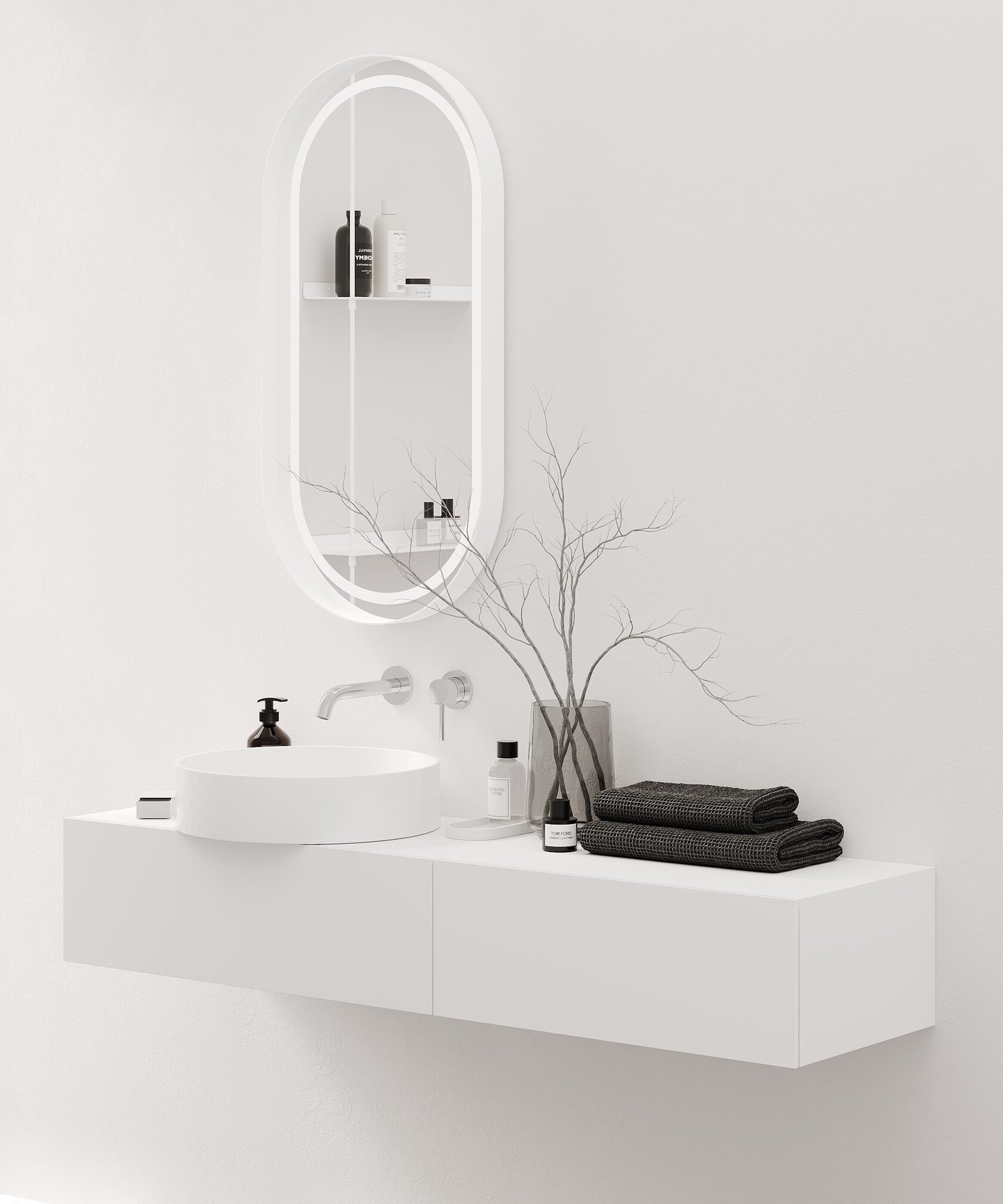 Овальне дзеркало OVALCORNER з підсвічуванням