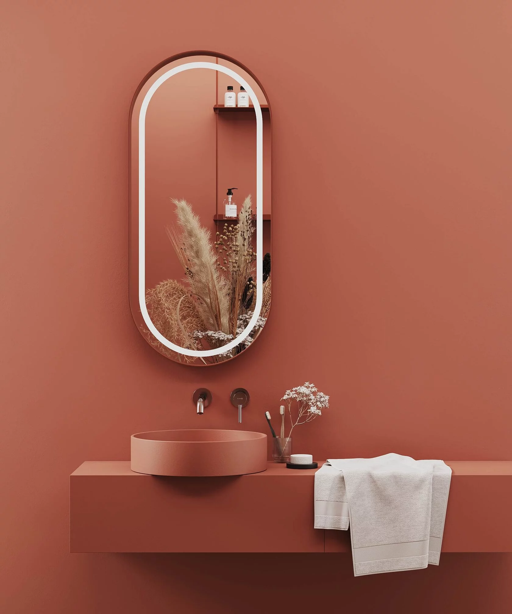 Овальне дзеркало OVALCORNER з підсвічуванням